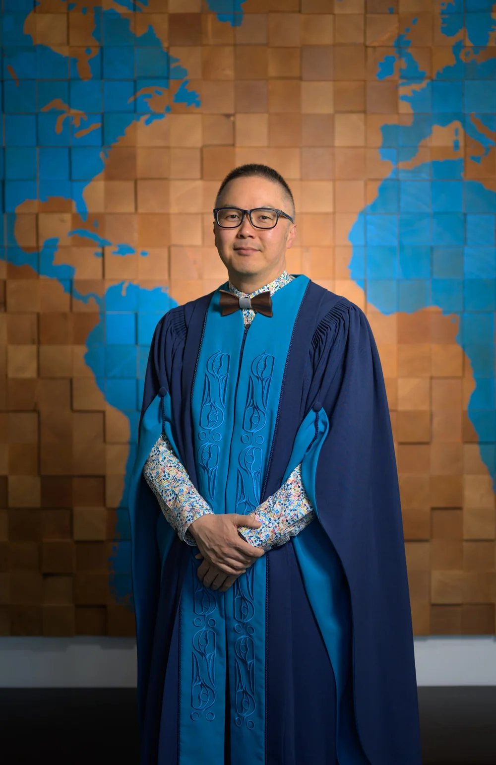 Nelson Chan in ceremonial Chancellor regalia at Royal Roads University